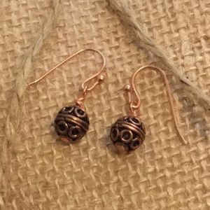 Handmade Copper beads earrings.